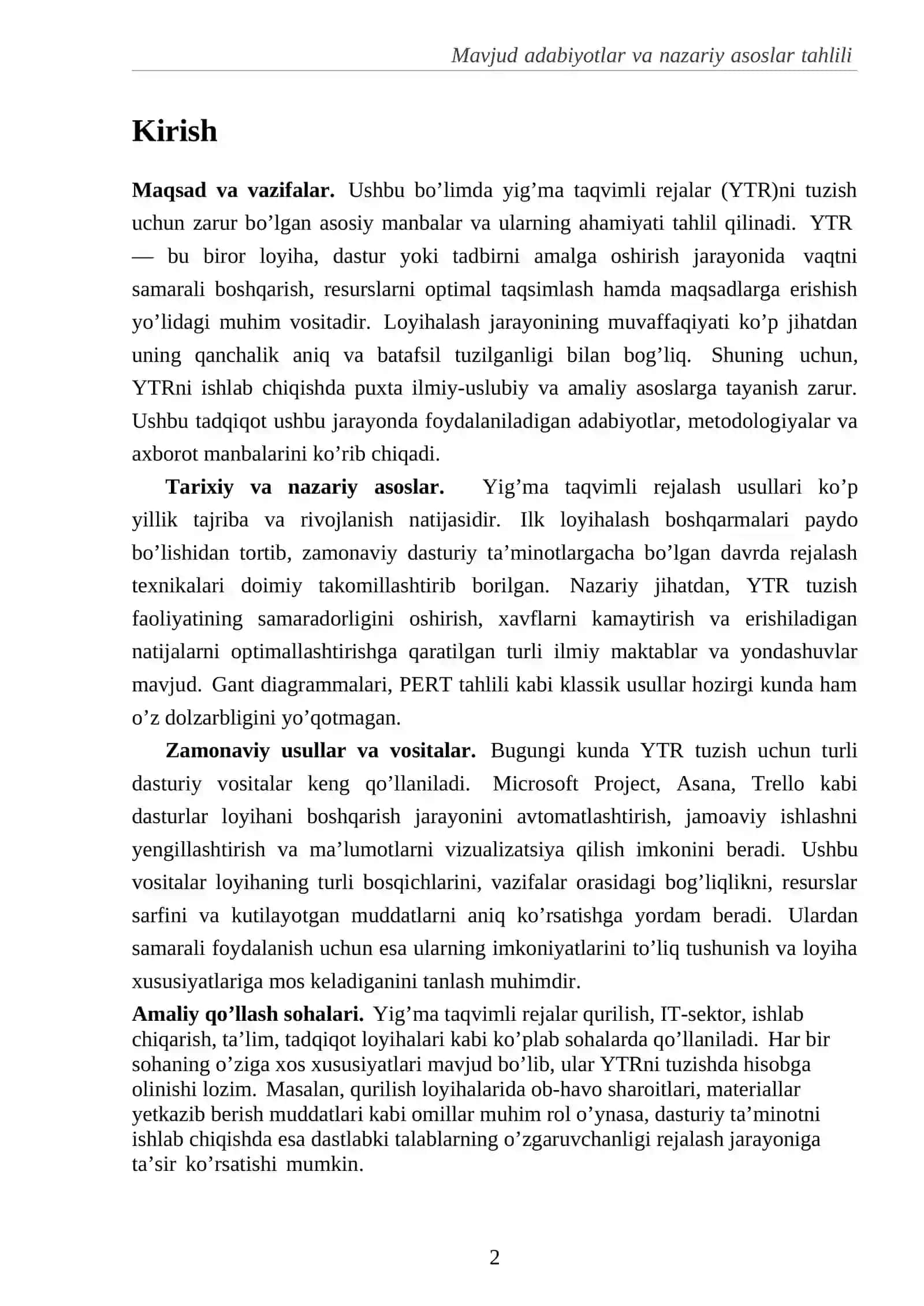 Mavjud adabiyotlar va nazariy asoslar tahlili 2