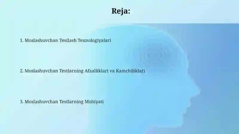 Moslashuvchan Testlar 2