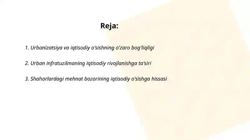 Urbanizatsiya va iqtisodiy o'sishda urbanizatsiyaning roli 2