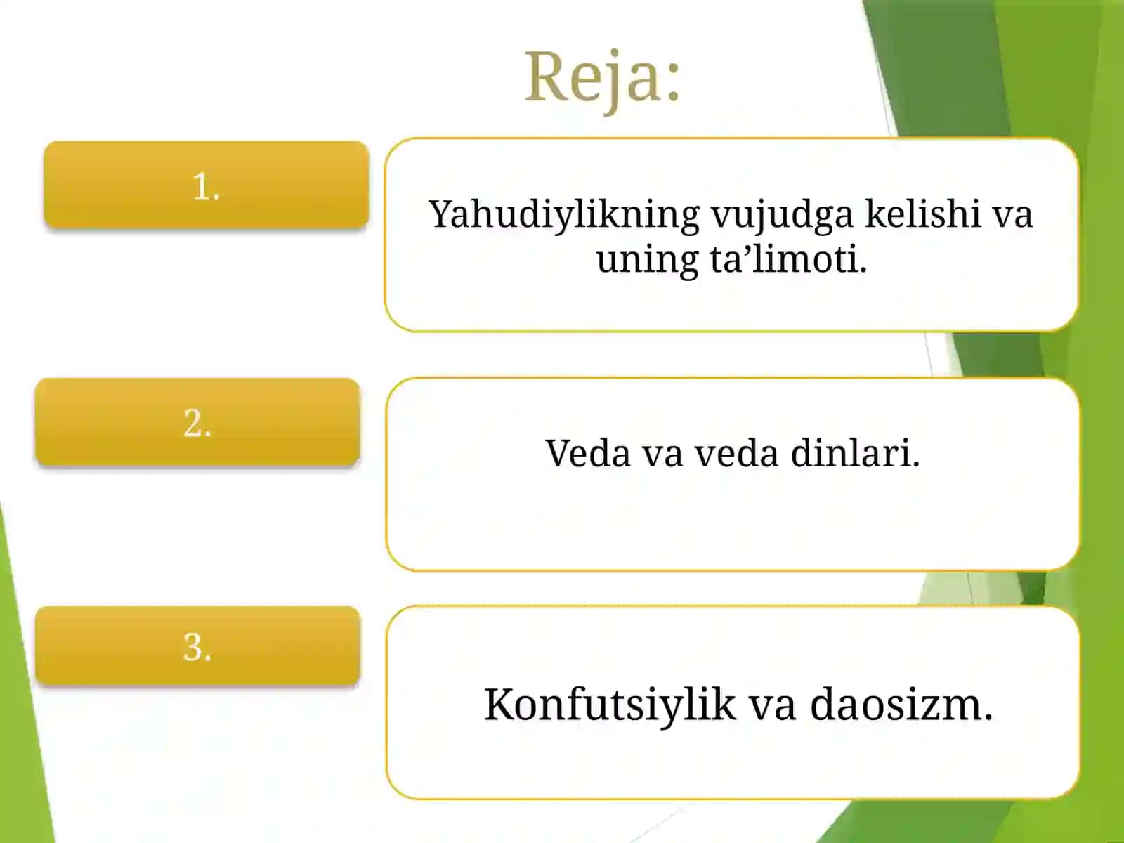 Milliy dinlar mustaqil ish 2