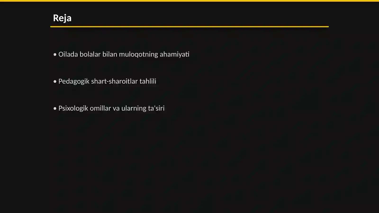 Oilada bolalar bilan muloqotni yoʻlga qoʻyishning pedagogik -psixologik shart -sharoitlari 2