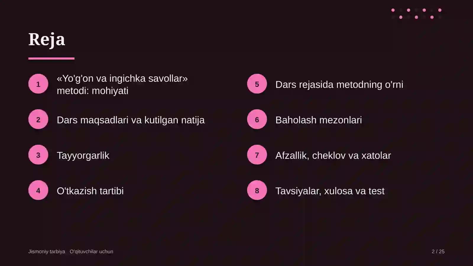 jismoniy tarbiya darslarida yo'g'on va ingichka savollar metodidan foydalanish 2482 2