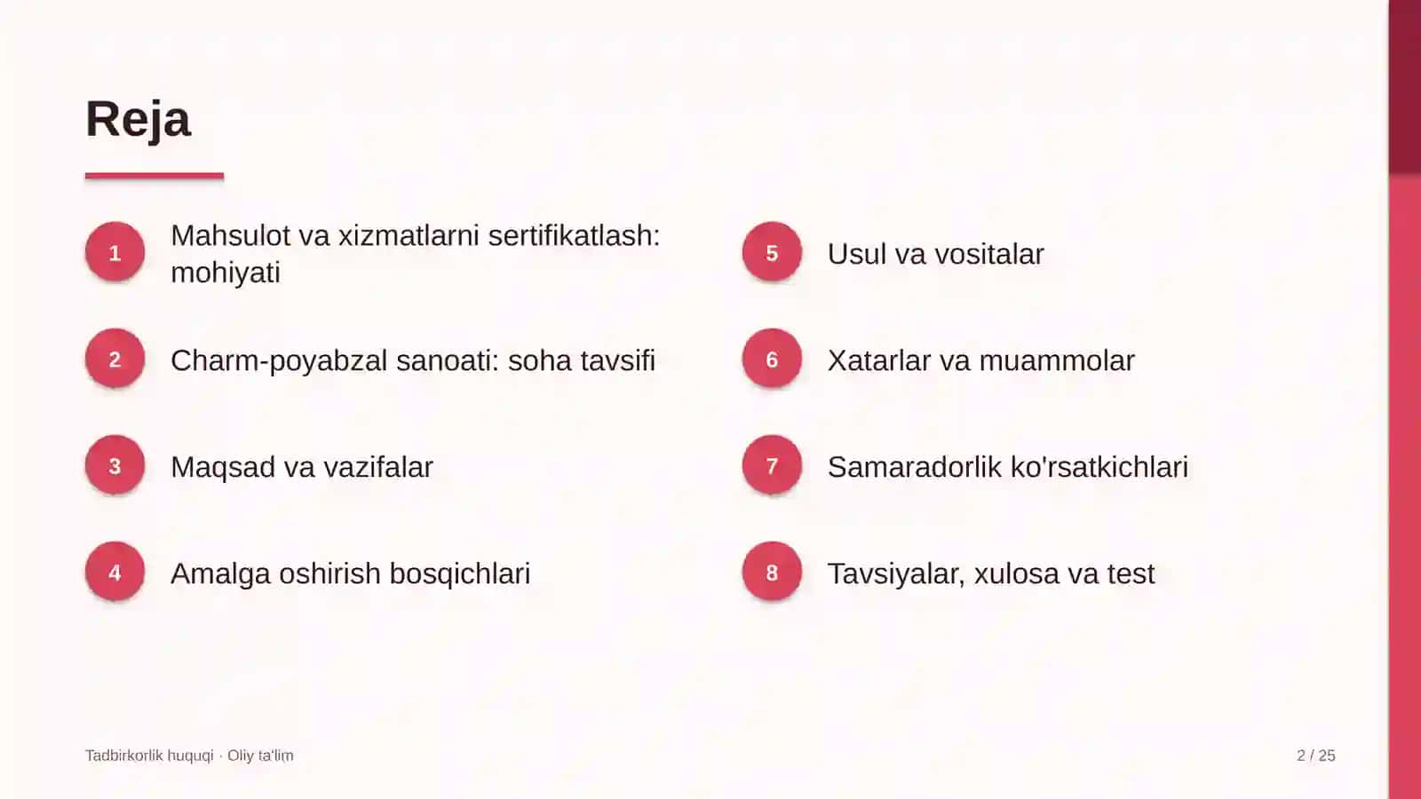 Charm-poyabzal sanoatida mahsulot va xizmatlarni sertifikatlash 2