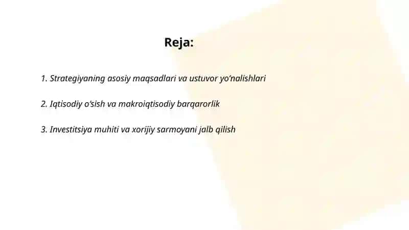 Yangi Oʻzbekiston Taraqqiyot strategiyasi 2