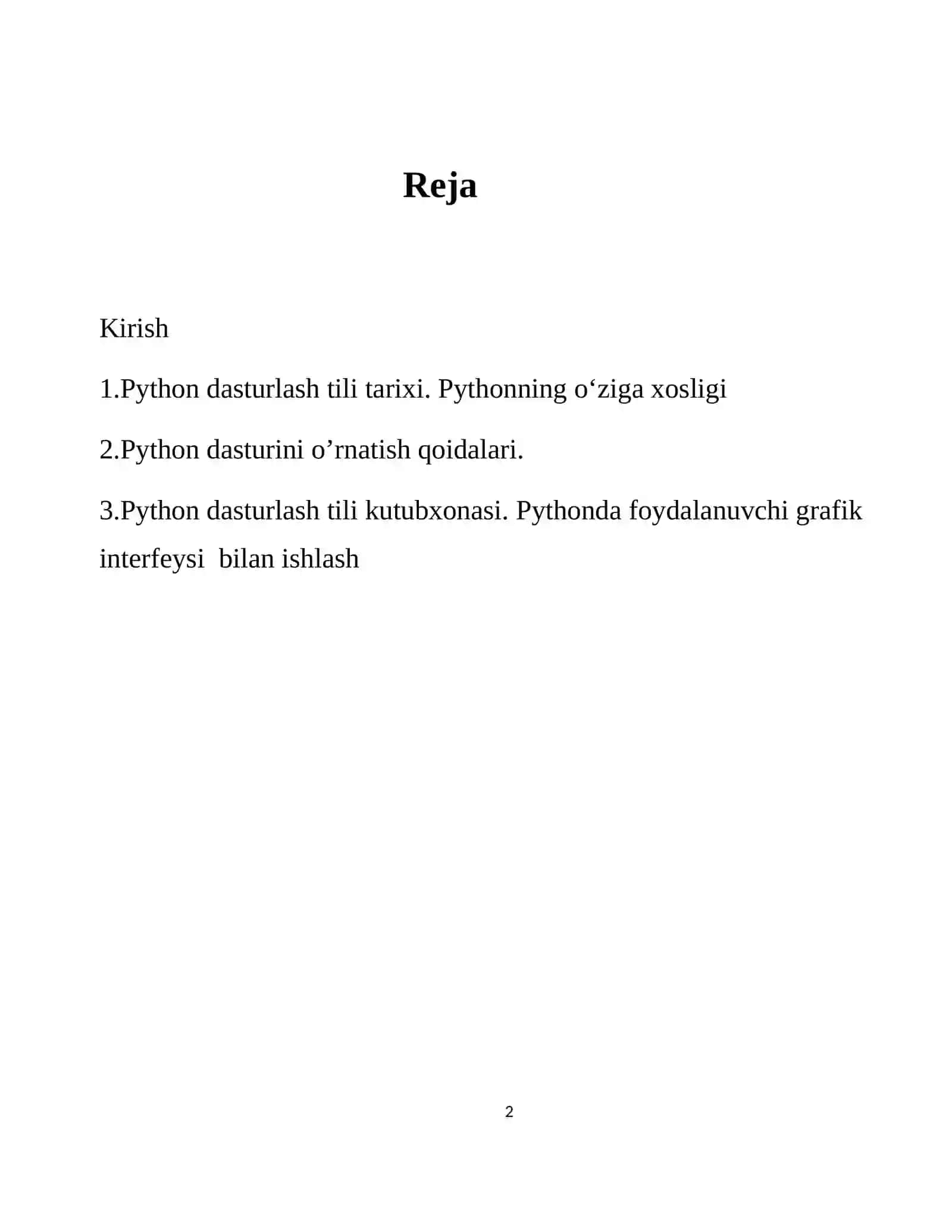 “Pythonda foydalanuvchi grafik interfeysi  bilan ishlash ” Kurs ishi 2