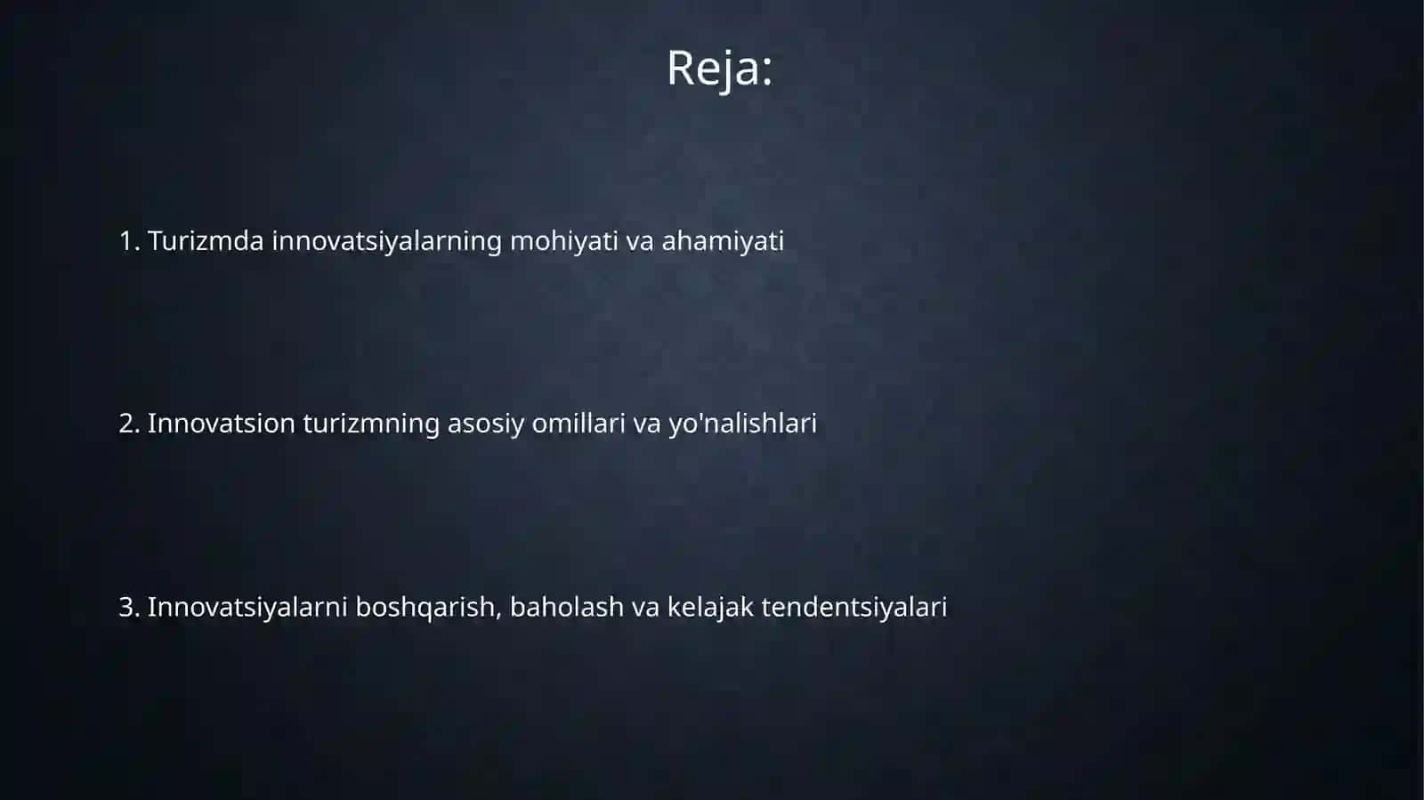 Turuzmda innovatsiyalarni boshqarish 2