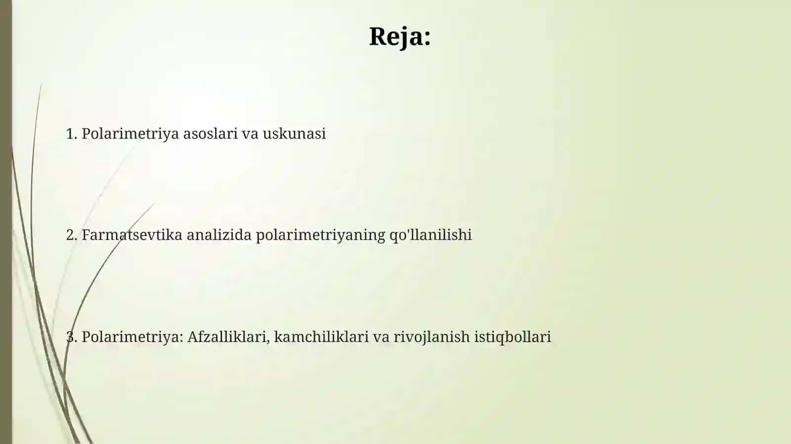 Tahlilnipolyarimetriyausulli.Farmatsevtiktahlilidaqoʻllanishi 2