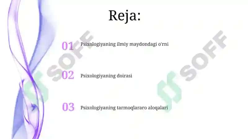 Psixologiya fanining predmeti va fanlar tizimida tutgan oʻrni 2