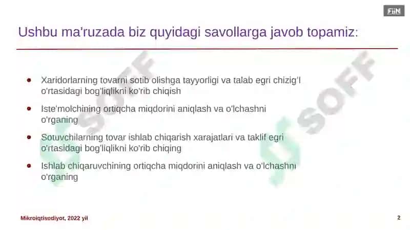Mikroiqtisodiyot, 2022yil 2