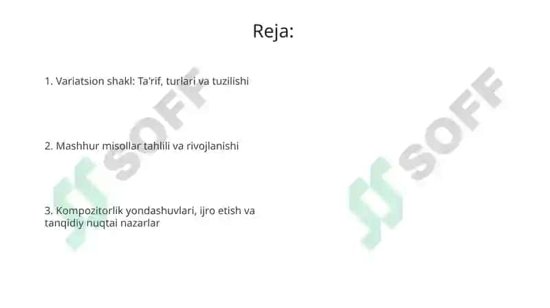 Variatsion shaklda yozilgan asarlarni tahlil qilish (musiqa) 2