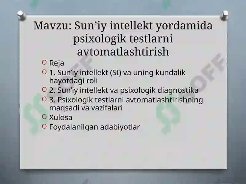 Sun’iy intellekt yordamida psixologik testlarni avtomatlashtirish 2