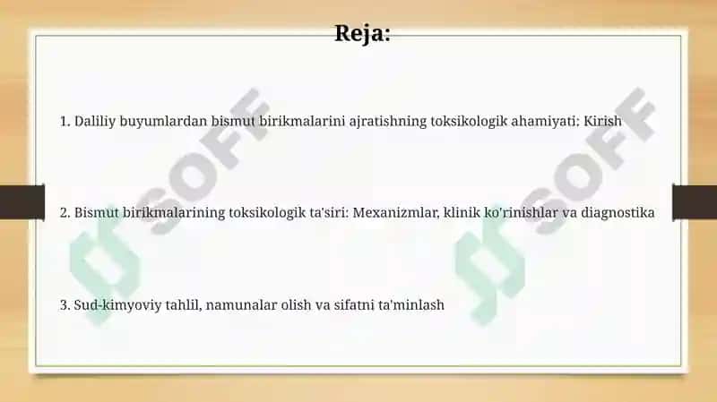Bismut birikmalarining toksikologik ahamiyati 2