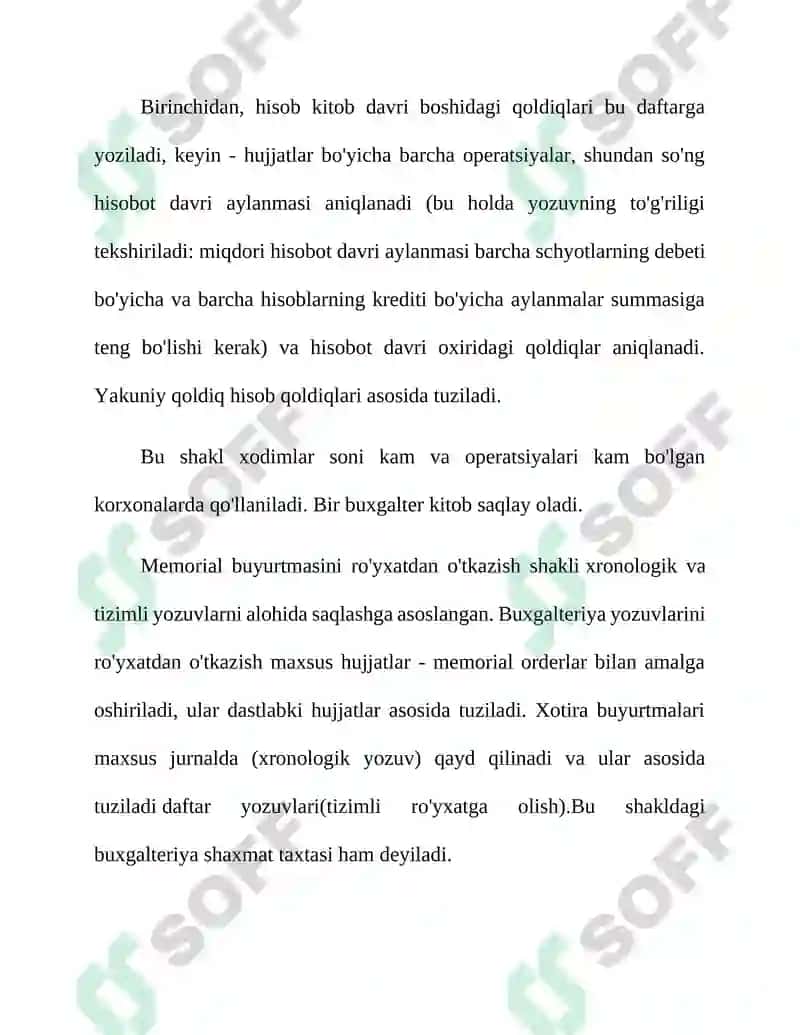 Buxgalteriya hisobi ma'lumotlarini umumlashtirish 2