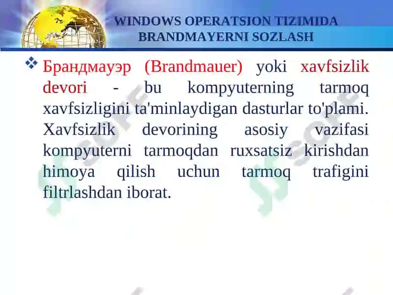 Windows operatsion tizimida brandmayerni sozlash. Vpn xizmatidan foydalanish 2