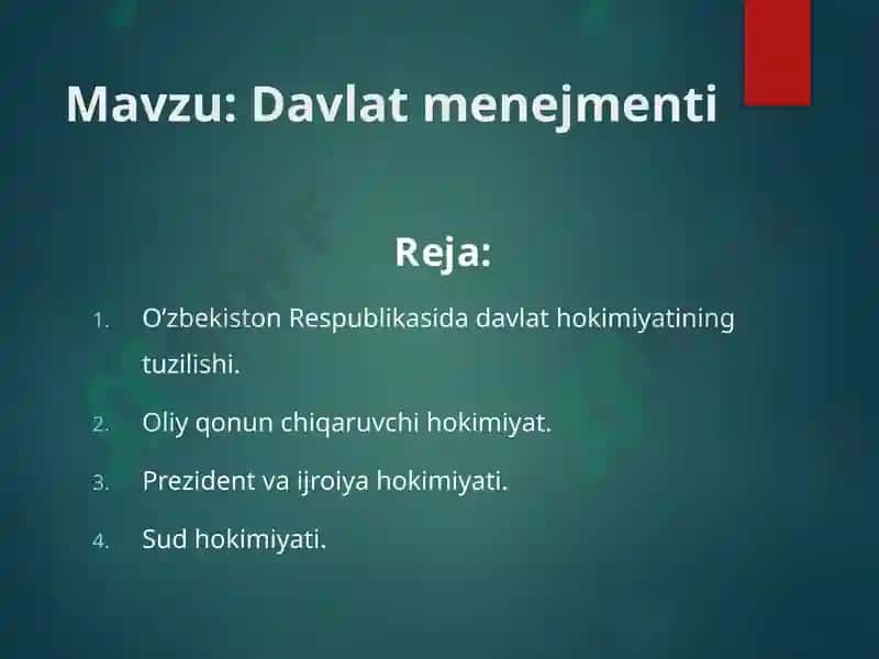 Davlat menejmenti 2