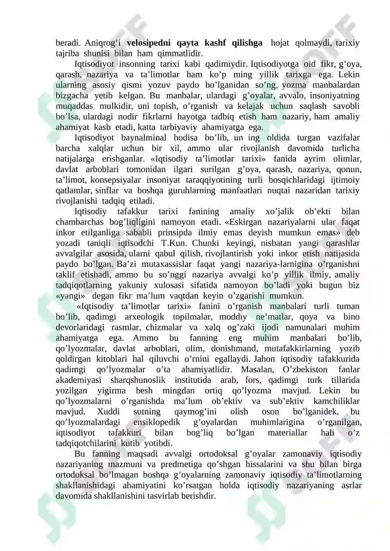 Iqtisodiy ta’limotlar tarixi 2