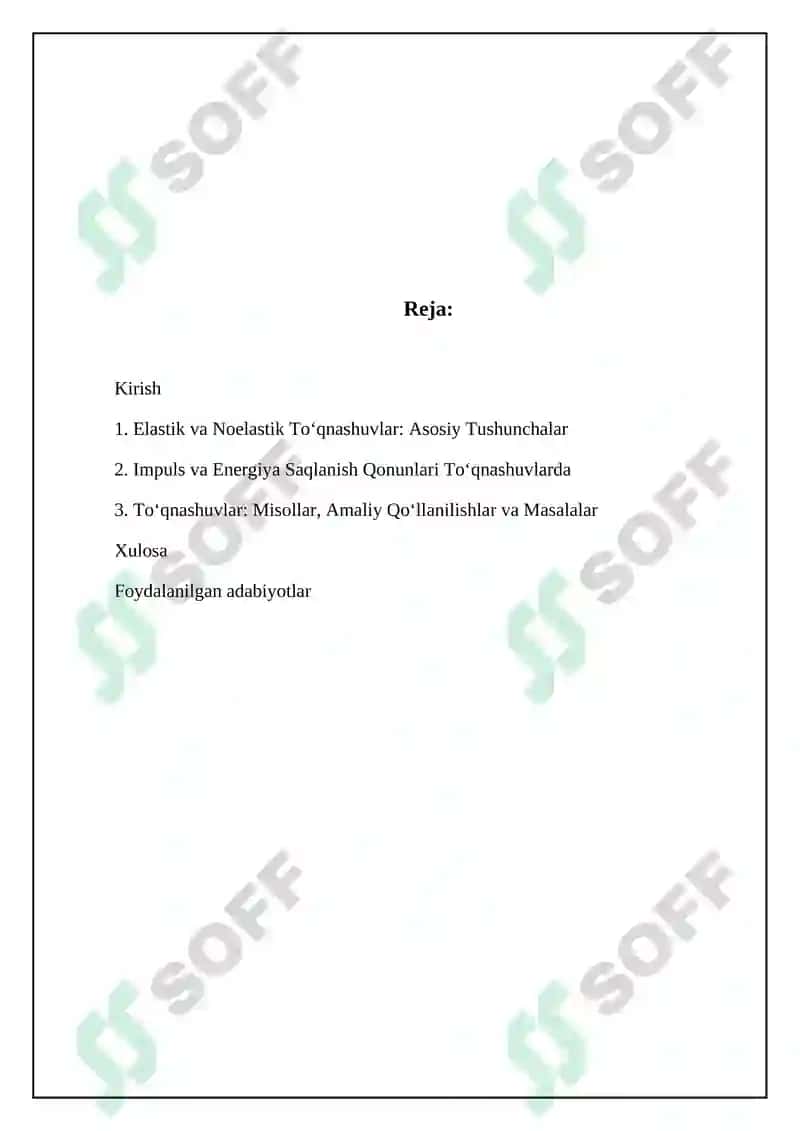 Elastik va Noelastik Toʻqnashuvlar 2