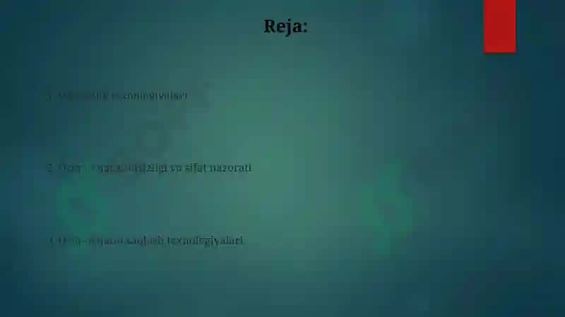 Oziq-ovqat xavfsizligi va sifat nazorati 2