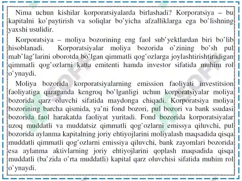 MOLIYAVIY BOZORDAKORPORATSIYA 2