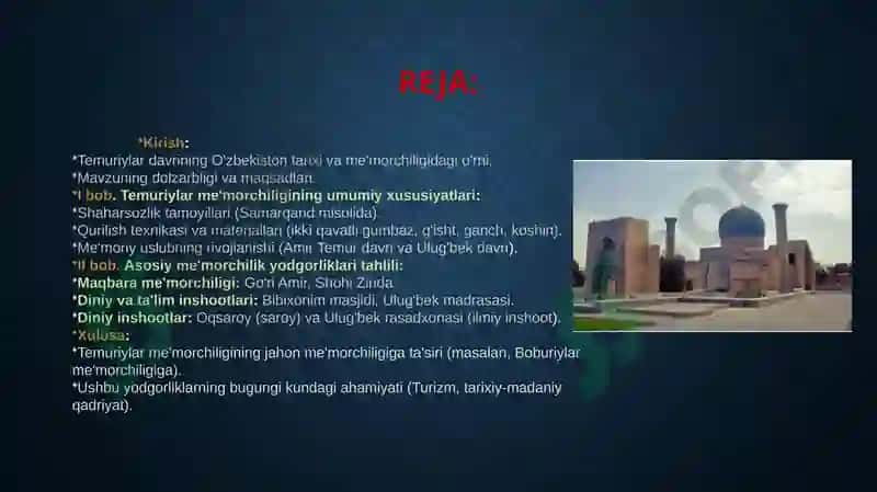 Temuriylar davridagi memorchilik yodgorliklari 2