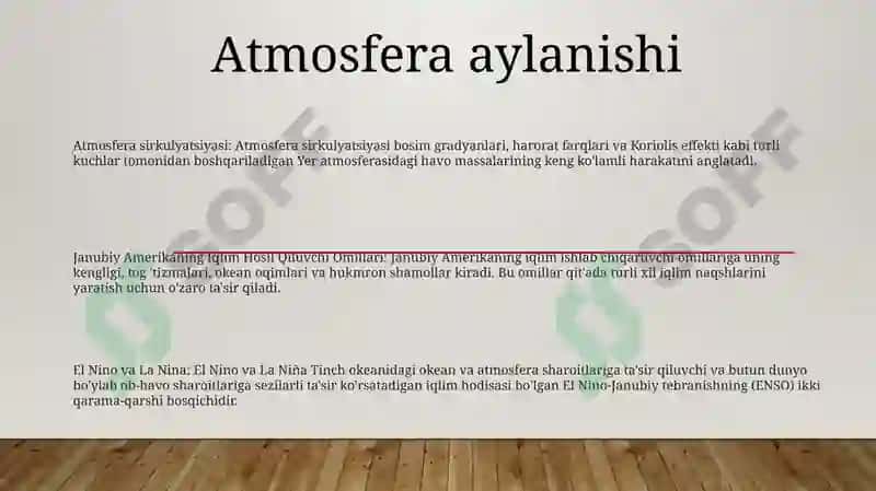 Janubiy Amerikaning Iqlim Hosil Qiluvchi Omillari 2