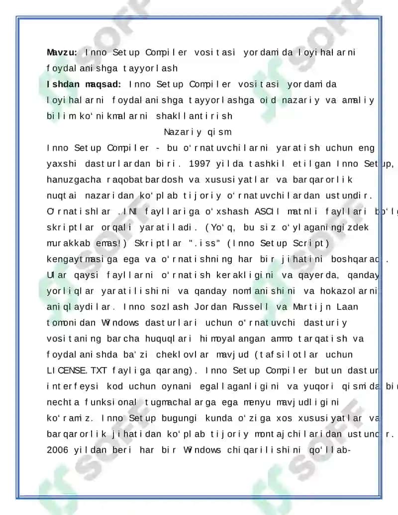 Inno Setup Compiler vositasi yordamida loyihalarni foydalanishga tayyorlash 2