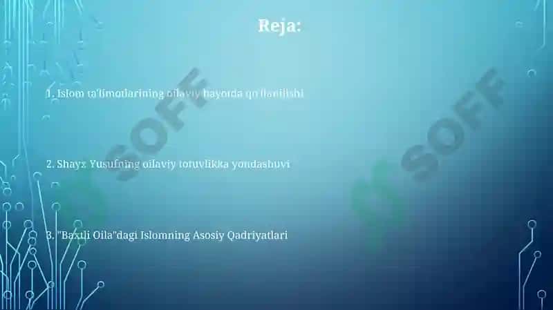 "Baxtiyor oila" Islom qadriyatlarining talqini 2
