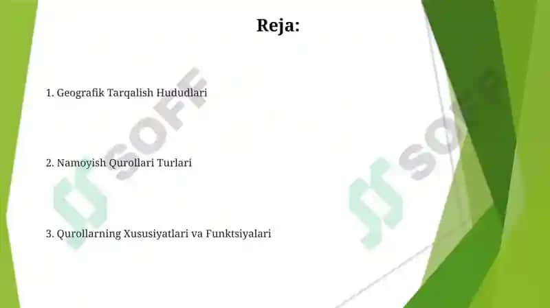 Ko'rgazmali qurollar ularning turlari va geografiya mavzulariga oid 2