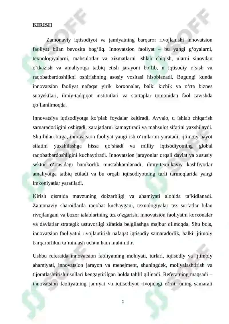 Innovatsion faoliyat 2