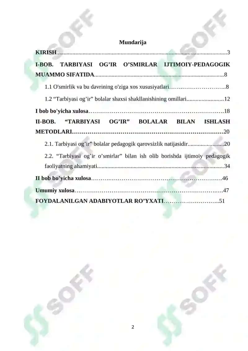 TARBIYASI OG’IR O’SMIRLAR - IJTIMOIY-PEDAGOGIK FAOLIYAT OBYEKTI SIFATIDA 2