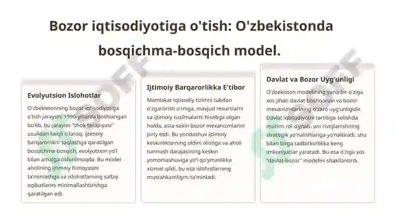 O'zbekistonda amal qilayotgan bozor iqtisodiyotining o'ziga xos xususiyatlari 2