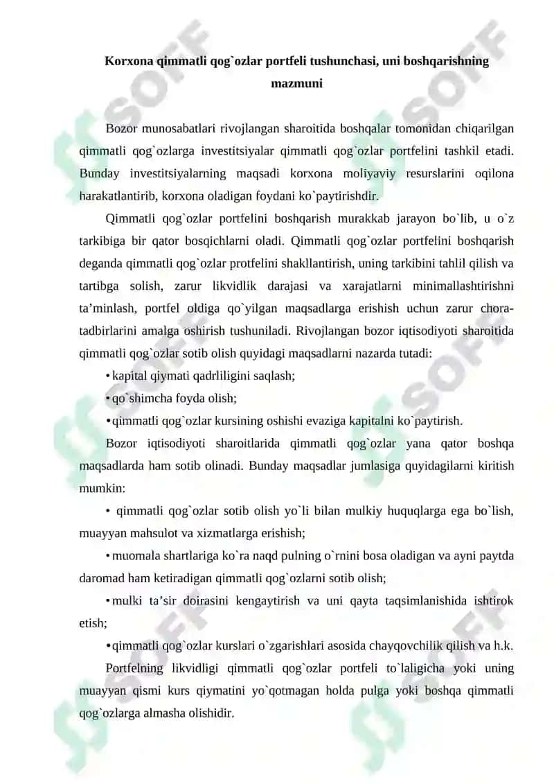 Investitsion faoliyatni boshqarish 2