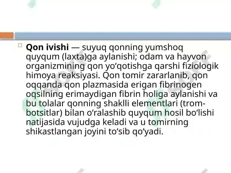 Kolloid eritmalarning koangulyasiyasi. Qonning ivishi va kolloid himoya 2