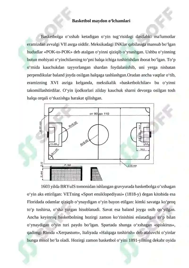 Sport maydonlari o‘lchamlari 2
