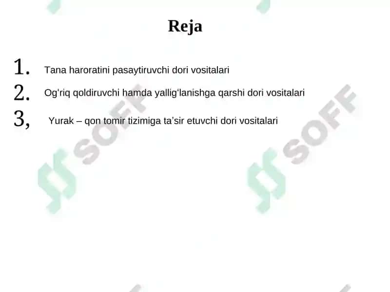 Yurak – qon tomir tizimiga taʼsir etuvchi dori vositalari 2
