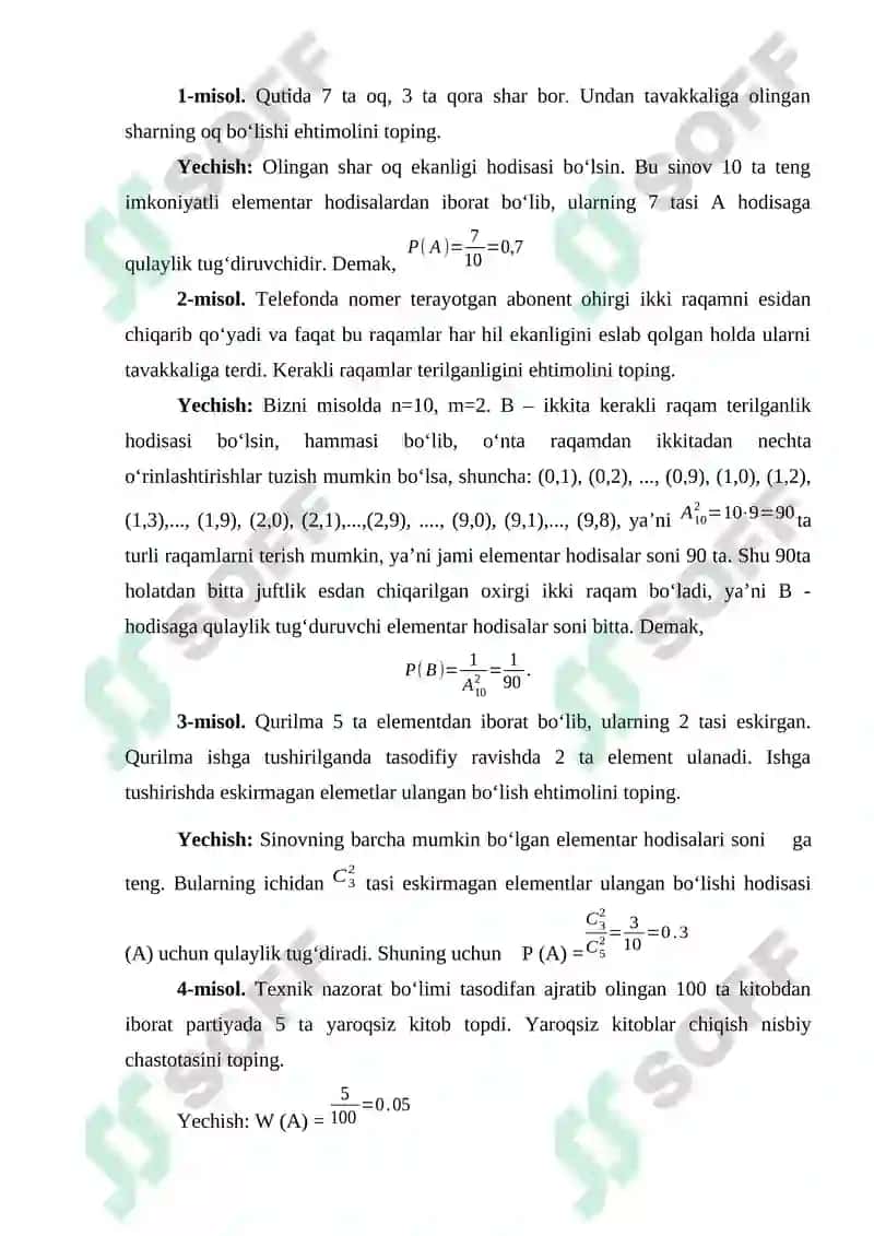 Kombinatorika formulalari 2