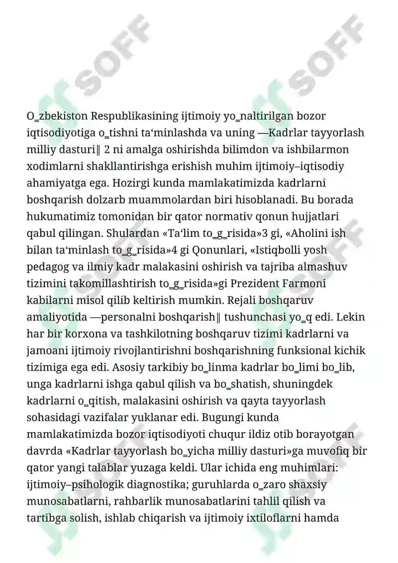 Kadrlar tayyorlash milliy dasturi 2