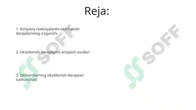 ELEMENTLARNING OKSIDLANISH DARAJASI 2