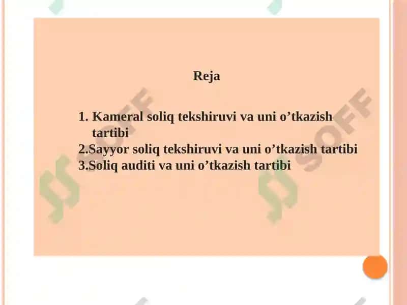 Kameral soliq tekshiruvi 2