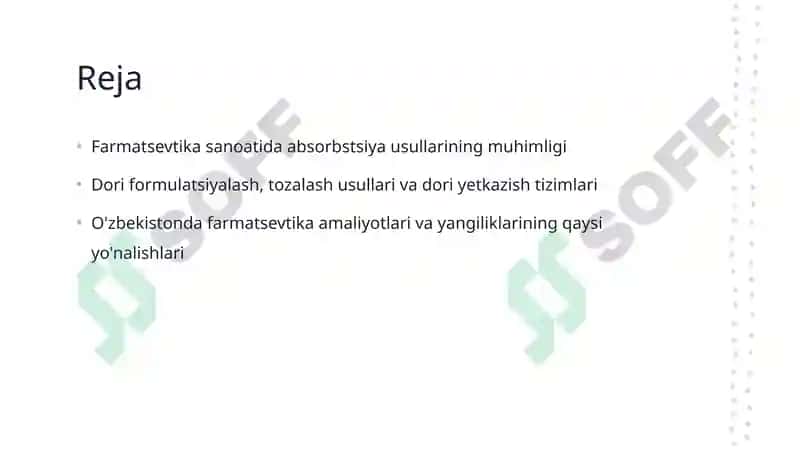 Absorbtsiya usullarini farmatsevtika sanoatida qo‘llanilishi 2