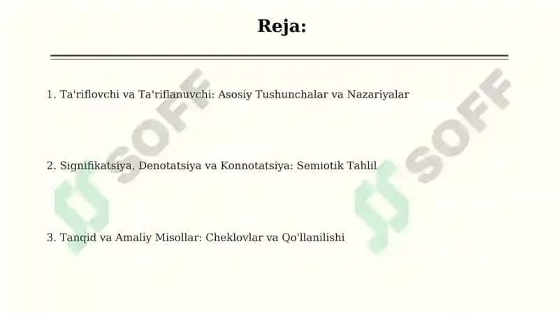 Ta'riflovchi va Ta'riflanuvchi: Asosiy Tushunchalar va Nazariyalar 2