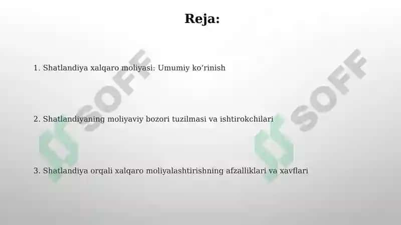 Shatlandiya xalqaro moliyasi 2