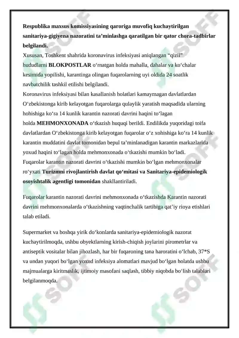 KARANTIN VA O’TA XAVFLI YUQUMLI KASALLIKLAR HAQIDA MA’LUMOTLAR 2