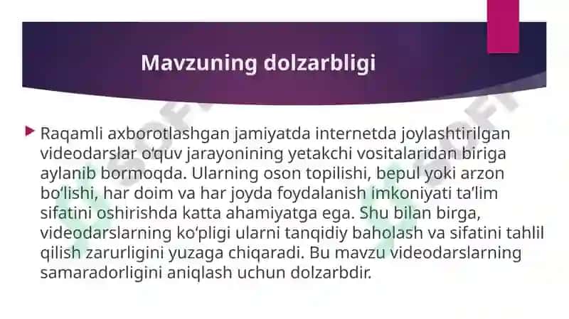 INTERNET TARMOG‘IDAGI VIDEODARSLAR TANQIDI 2