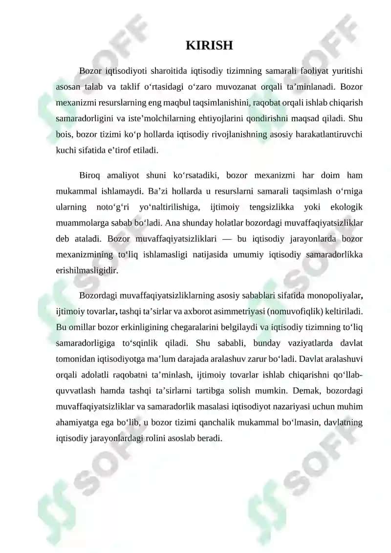 BOZORDAGI MUVAFFAQIYATSIZLIKLAR VA SAMARADORLIK 2
