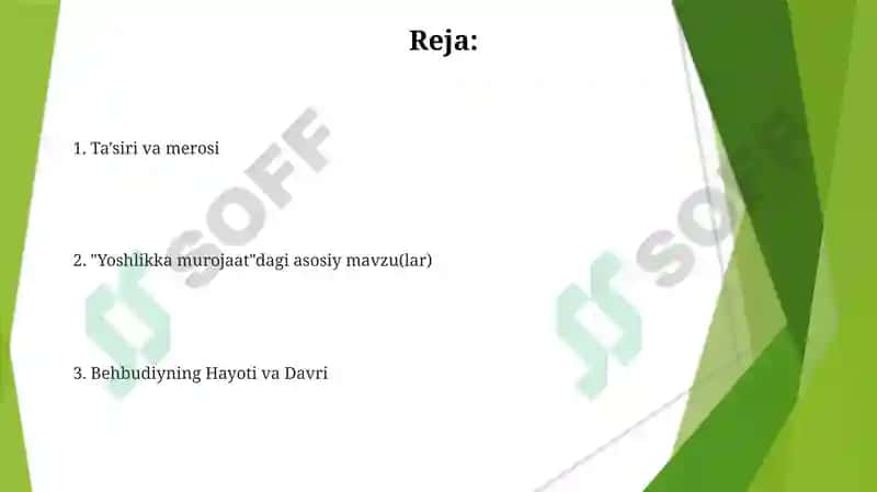 "Yoshlarga murojaat" maqolasi tahlili 2