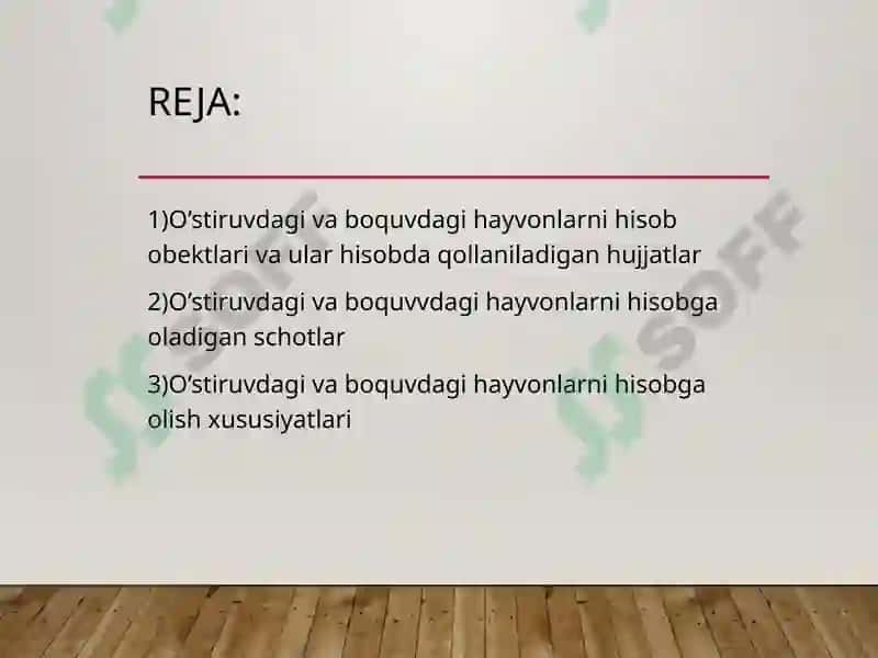 O’stirishdagi va boquvdagi hayvonlar hisobi 2