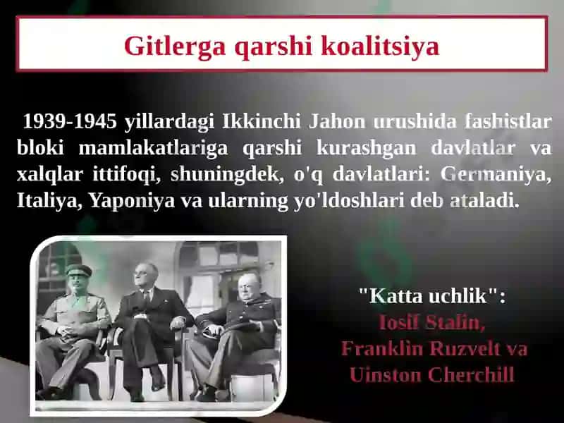 Ikkinchijahon urushiyillarida xalqaromunosabatlar va urush yakunlari 2