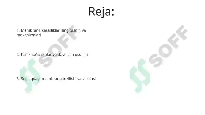 Membranalar buzilishlarni patologik jarayonni kelib chiqishidagi o'rni 2