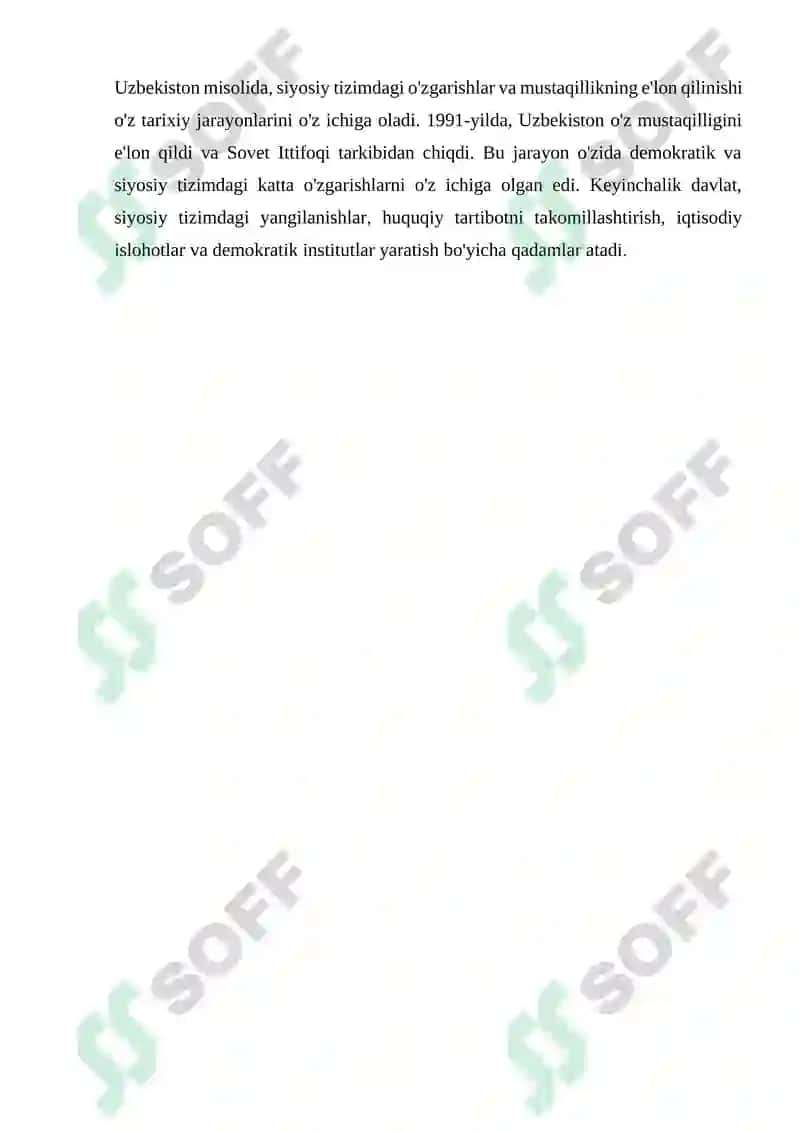 O‘zbek modeli va Mustaqillikning eʼlon qilinishi 2